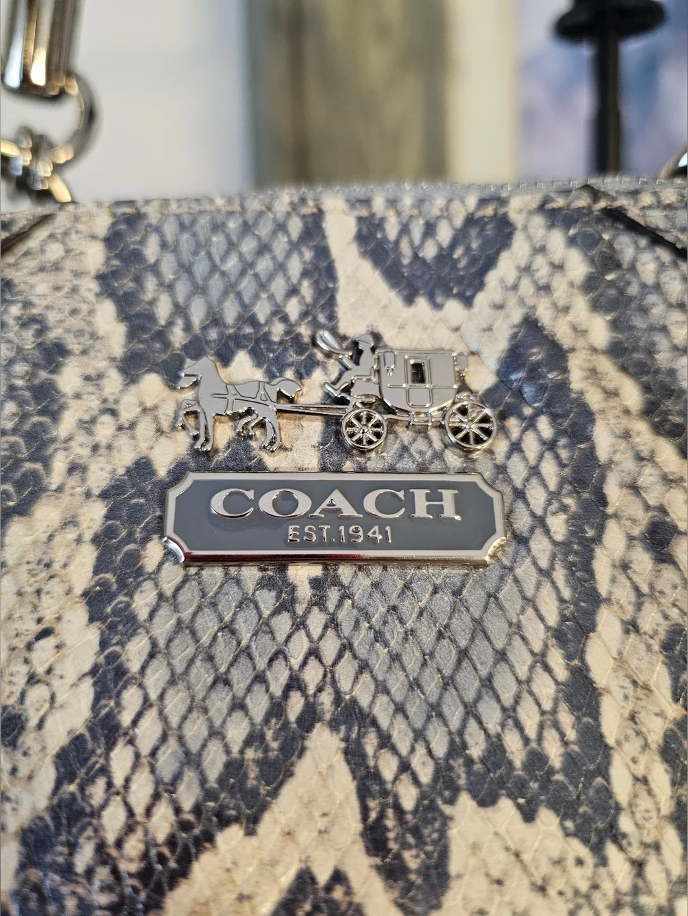 COACH Madison Python Sophia Satchel/Shoulder Bag - Picture 14 of 16